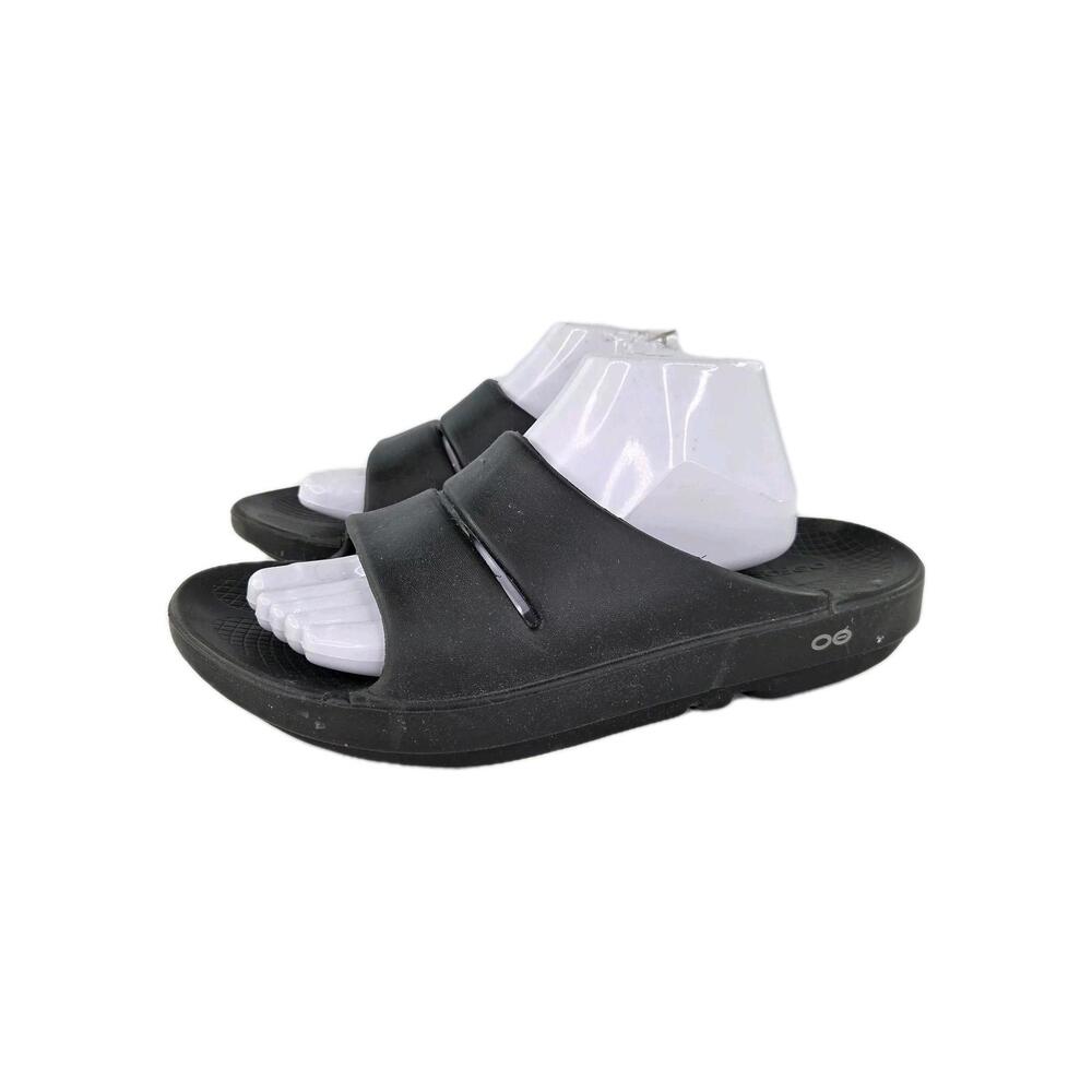 OOFOS Slides Gym Sandals US 10 Mens Black OOahh Recovery Slide Shoes